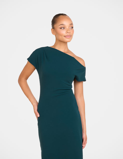 Xanthe Draped Neck Midi Dress
